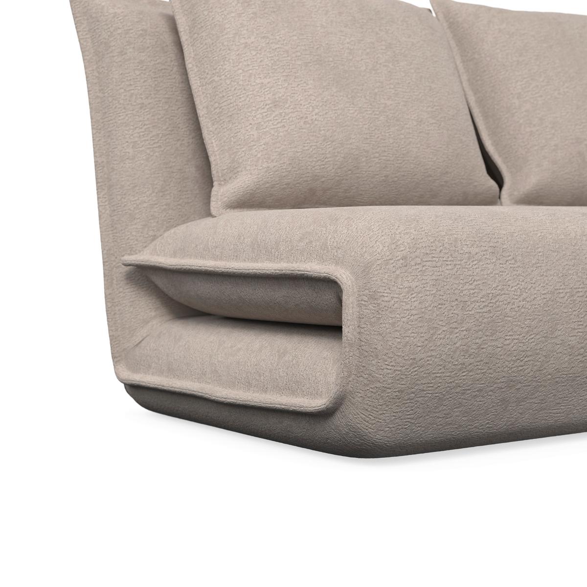Schlafsofa Macy Bouclé Beige - Beige, MODERN, Textil/Metall (140/35/63cm) - Bessagi Home