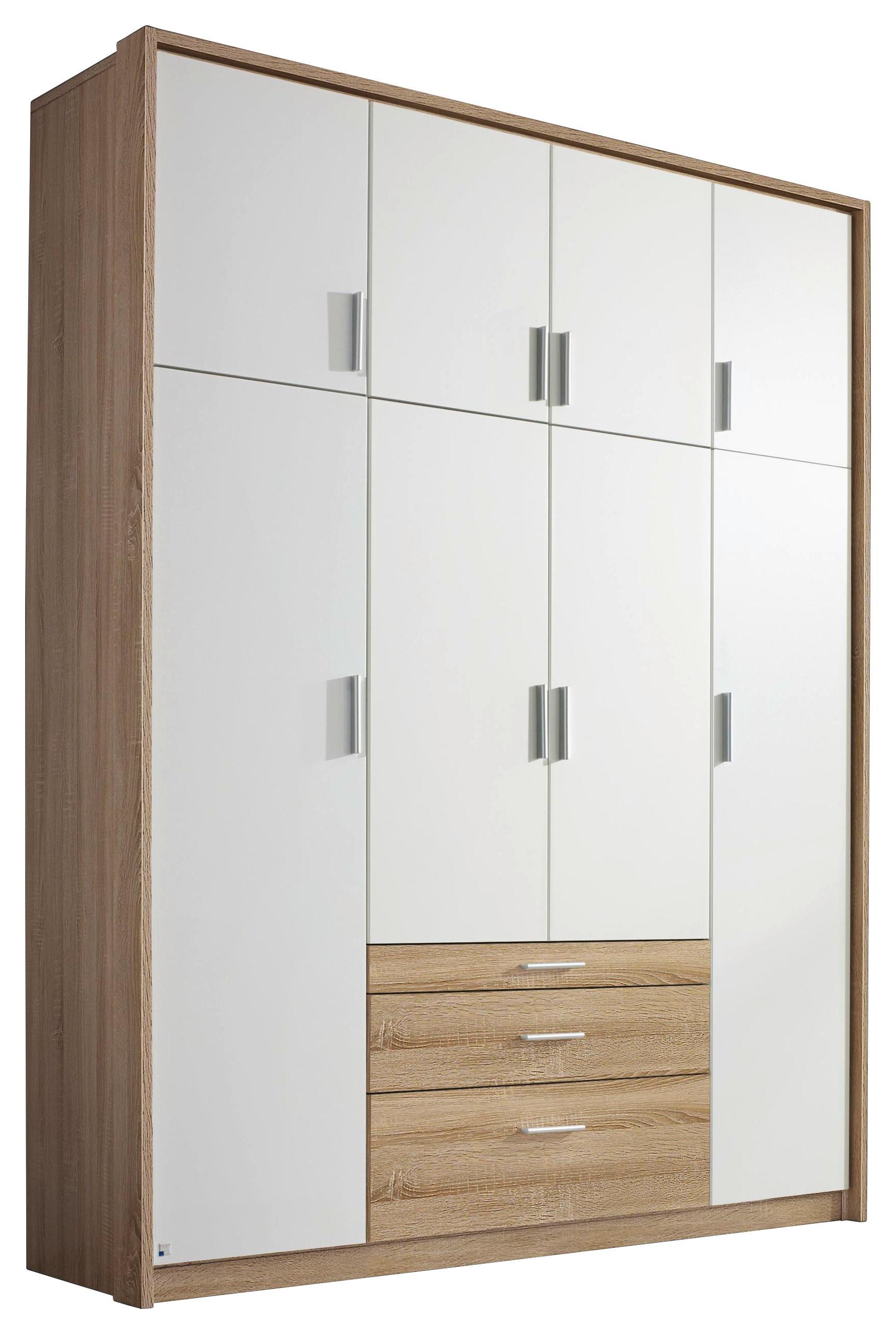 Ormar S Klasičnim Vratima Hildesheim - bijela/hrast Sonoma, Design, drvni materijal/plastika (185/231/56cm) - Modern Living