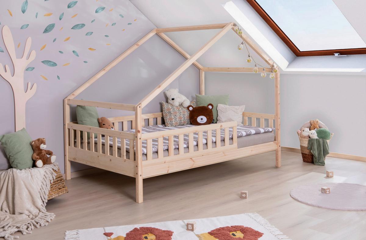 Hausbett Lou ca. 140x200 cm Holz - Naturfarben, MODERN, Holz (140/200cm) - MID.YOU