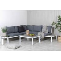 Loungegarnitur Odense ca. 133x167 cm Weiß - Weiß, KONVENTIONELL, Metall (133/167cm) - Gardenson