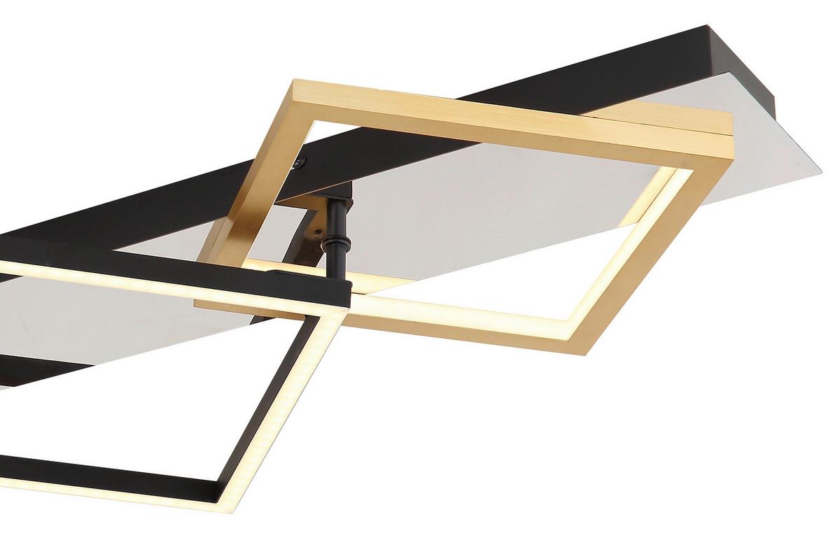 LED-DECKENLEUCHTE 67847-48 - Goldfarben/Opal, Design, Kunststoff/Metall (104,5/35,5/7cm) - Globo