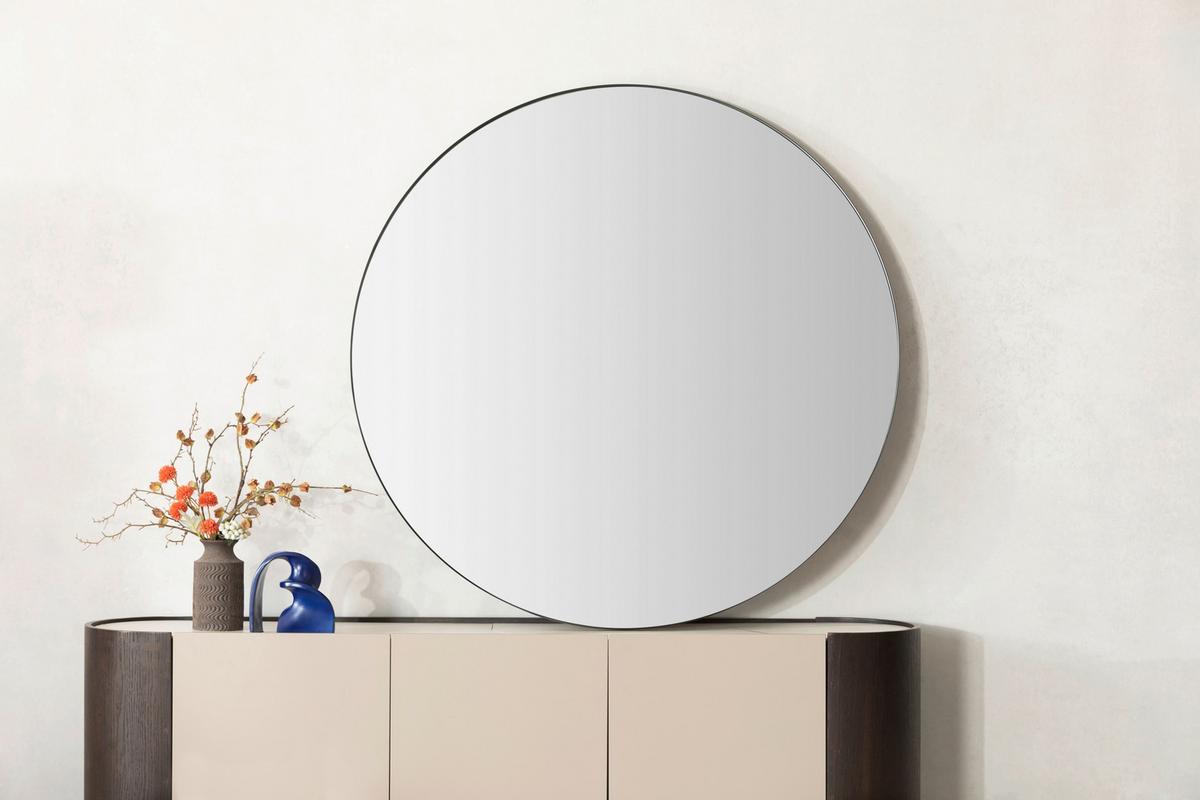 LUSTRO ŚCIENNE KATIE - czarny, Trend, materiał drewnopochodny/metal (60/60/4cm) - Landscape