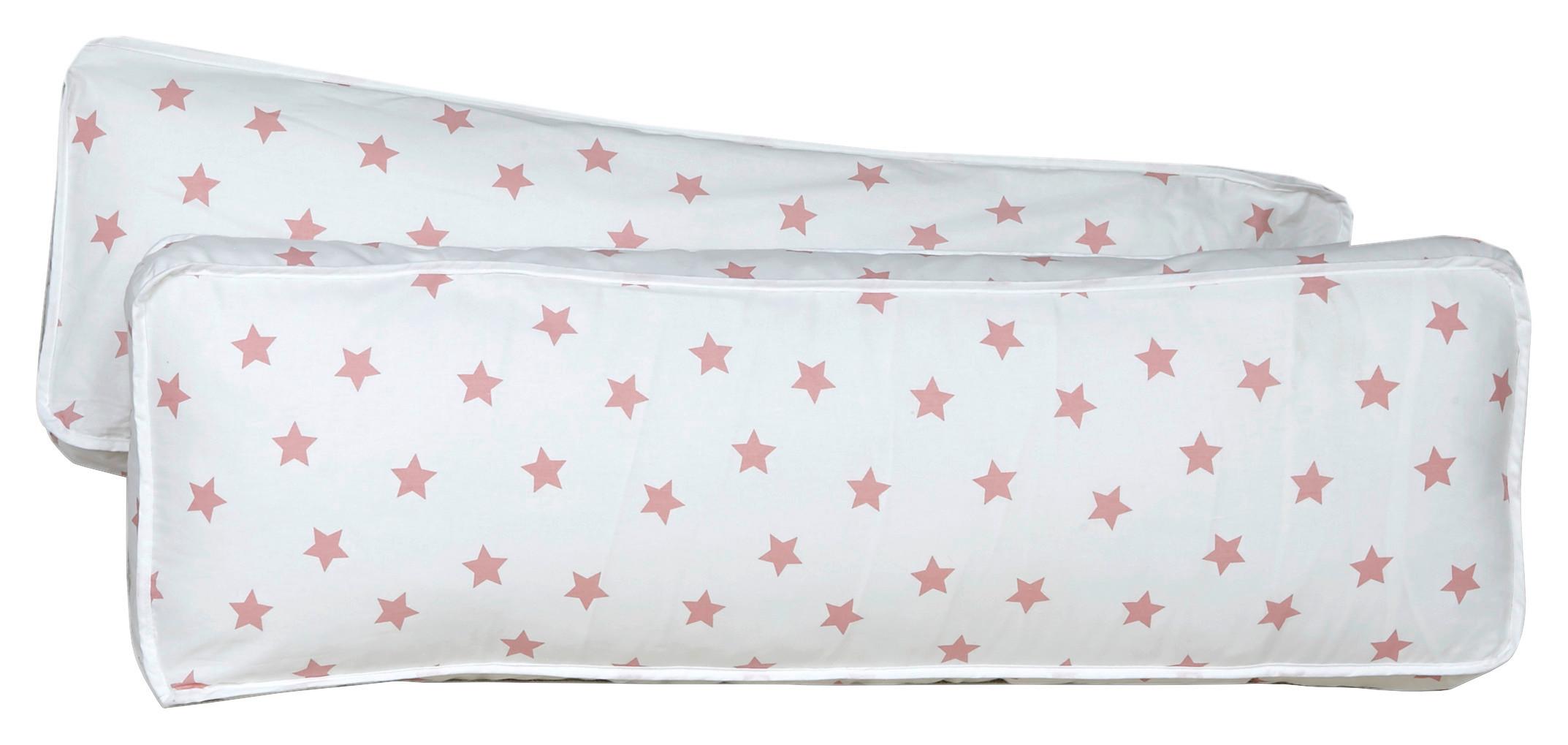 Blazina Za Hrbet Lino, Bela, Roza, 2 Kos - bela/svetlo roza, Moderno, tekstil (98/40cm) - MID.YOU