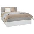 Stauraumbett Grau/Weiß 180x200cm - Weiß/Grau, KONVENTIONELL, Holzwerkstoff (187/100/220cm) - Modern Living