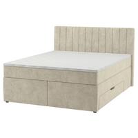 Boxspring Krevet Nikol - bež, drvni materijal/tekstil (180/200cm) - Based