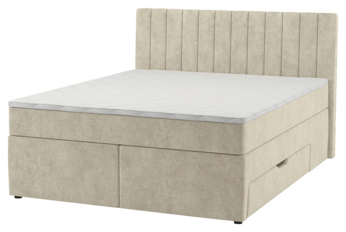 Boxspring Krevet Nikol - bež, drvni materijal/tekstil (180/200cm) - Based