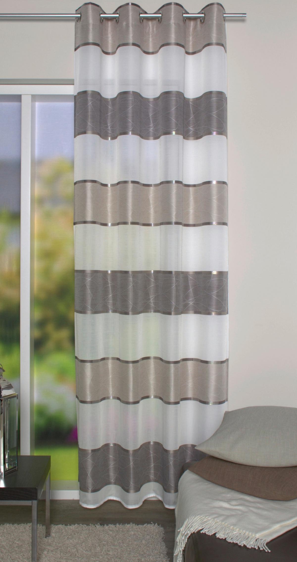 Ösenvorhang Walter Grau/Taupe ca. 140x245cm - Taupe/Grau, Design, Textil (140/245cm) - Schmidt W. Gmbh