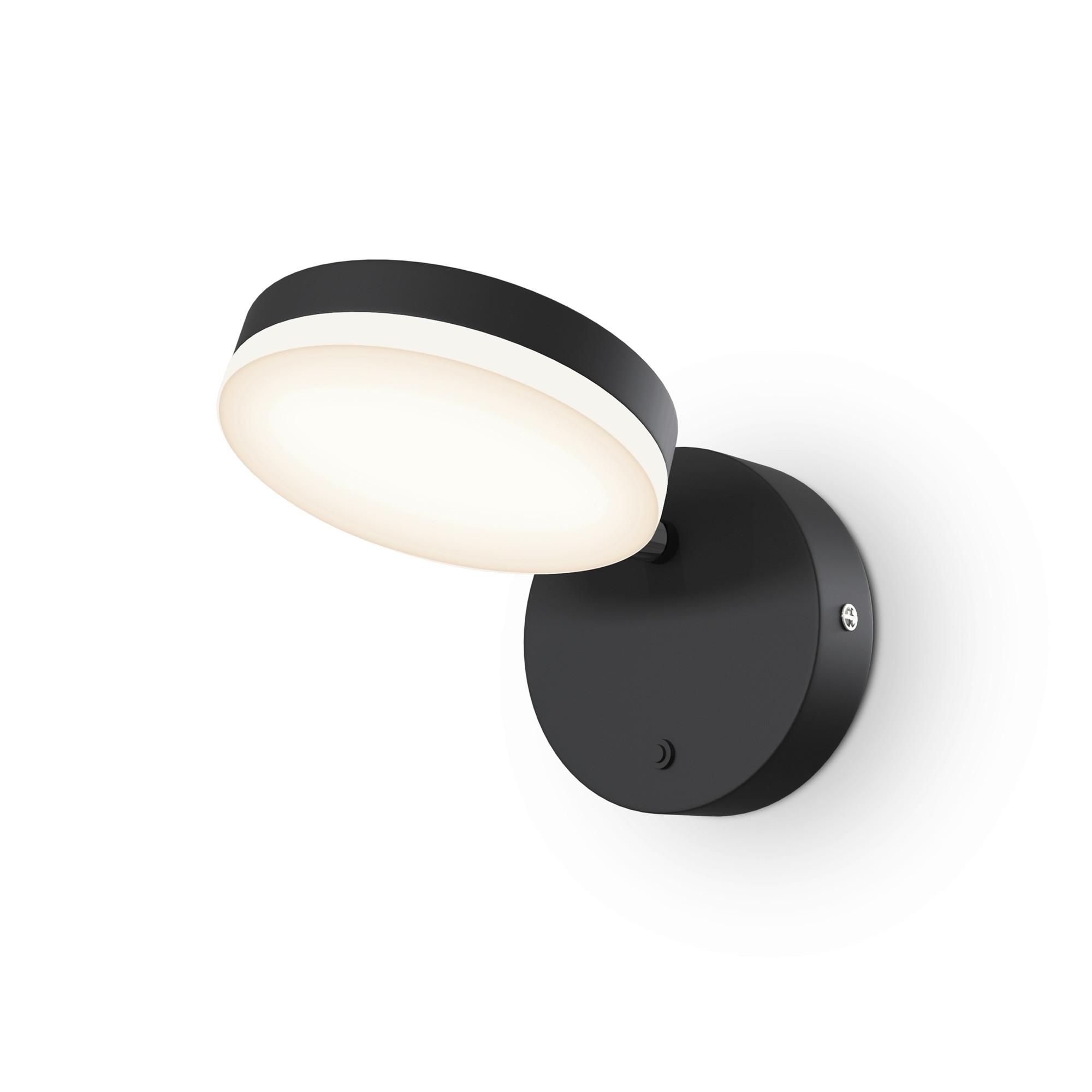 Wandleuchte Fad Schwarz max. 6 Watt - Schwarz, Trend, Kunststoff/Metall (10,6/12/19,1cm) - MAYTONI