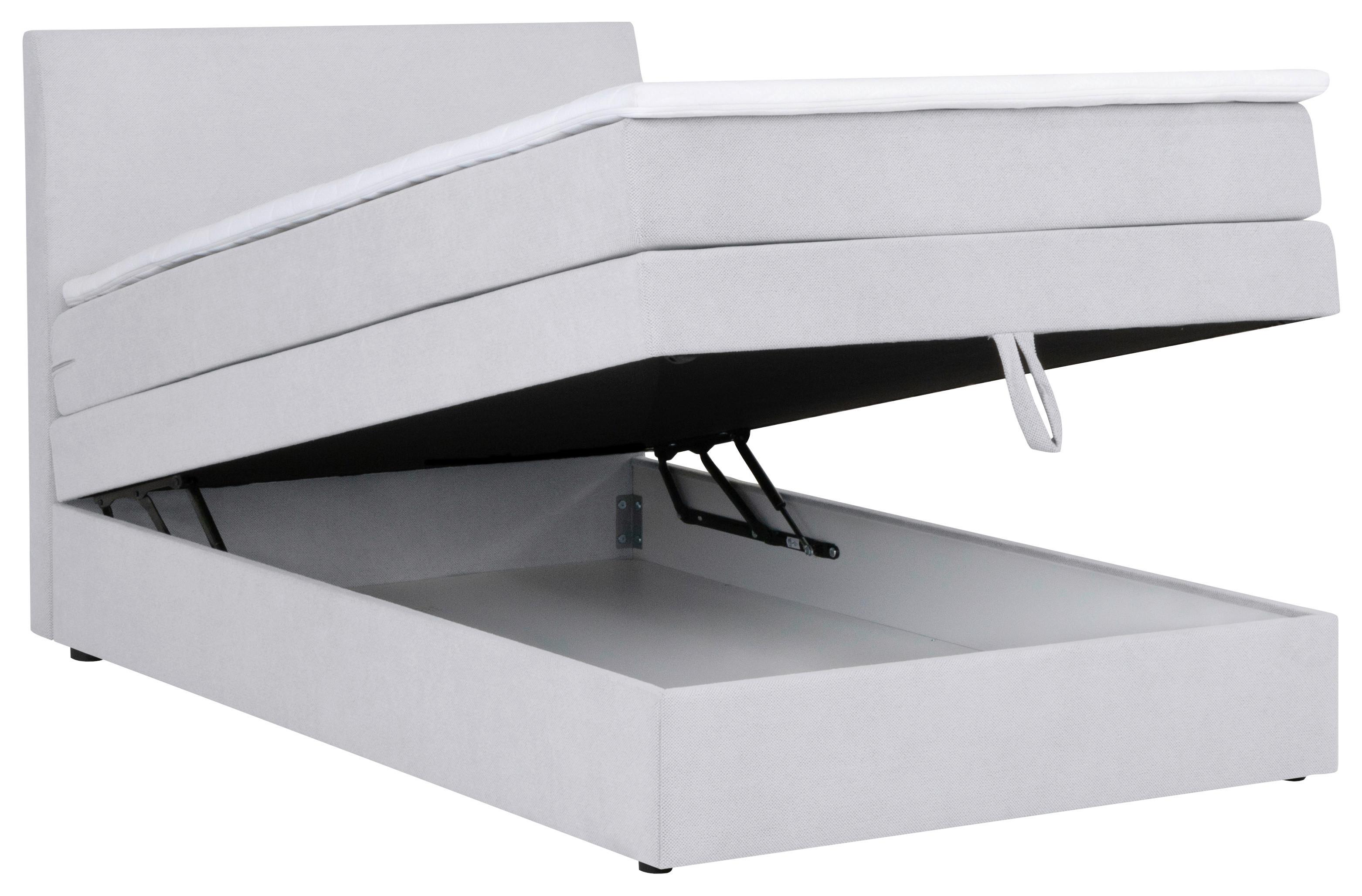 Boxspring Krevet Wickie - srebrne boje/crna, Konvencionalno, drvo/tekstil (90/200cm) - Modern Living
