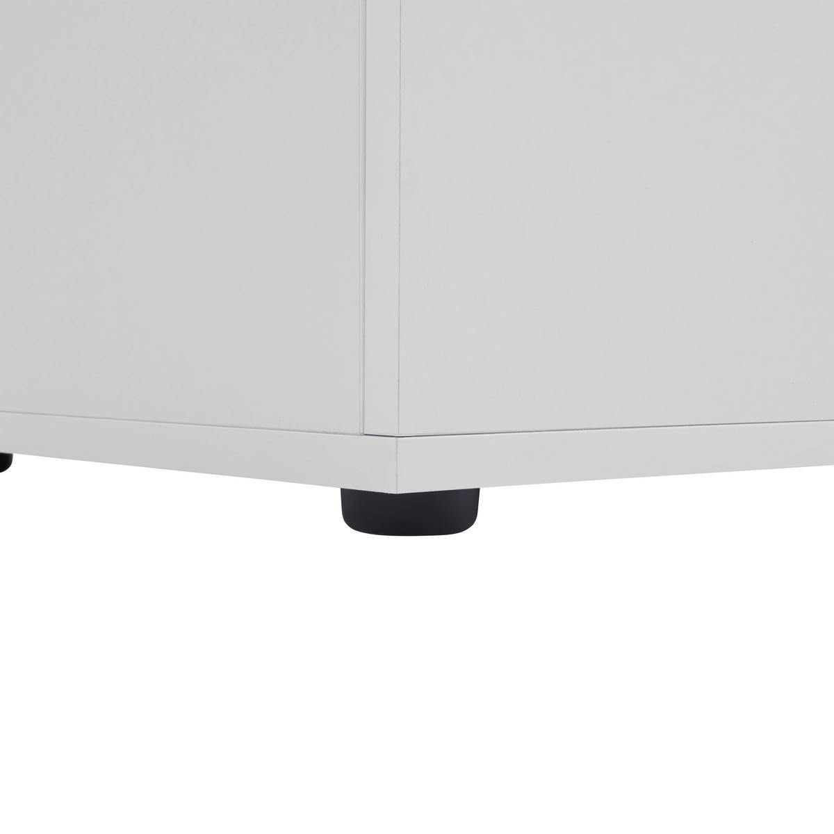 Highboard Delio Weiß - Silberfarben/Schwarz, MODERN, Glas/Holzwerkstoff (90/145/38cm) - Mömax