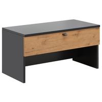 SIEDZISKO DO PRZEDPOKOJU BASIC - kolor dębowy/antracytowy, Design, materiał drewnopochodny/metal (80/41/42cm) - Moderano