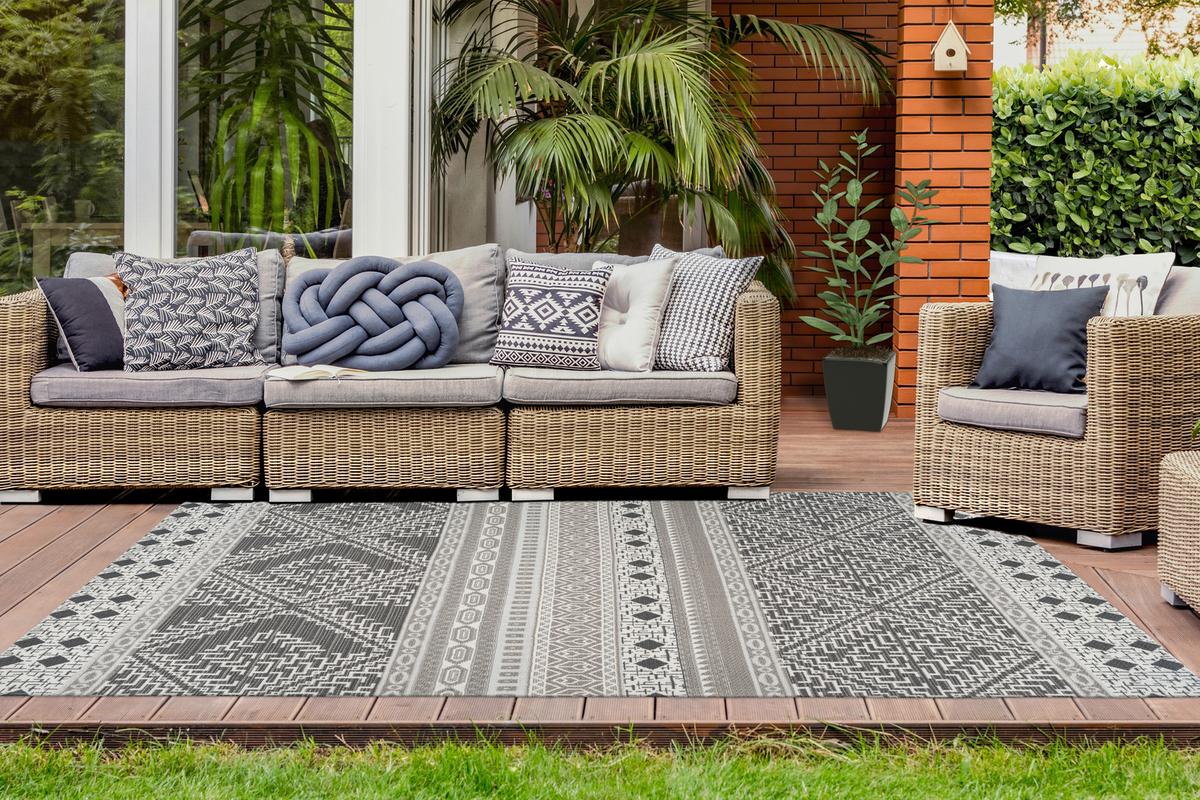 OUTDOORTEPPICH 9KW53-160-230-E YOGA - Taupe/Creme, Trend, Textil (160/230cm) - Kayoom