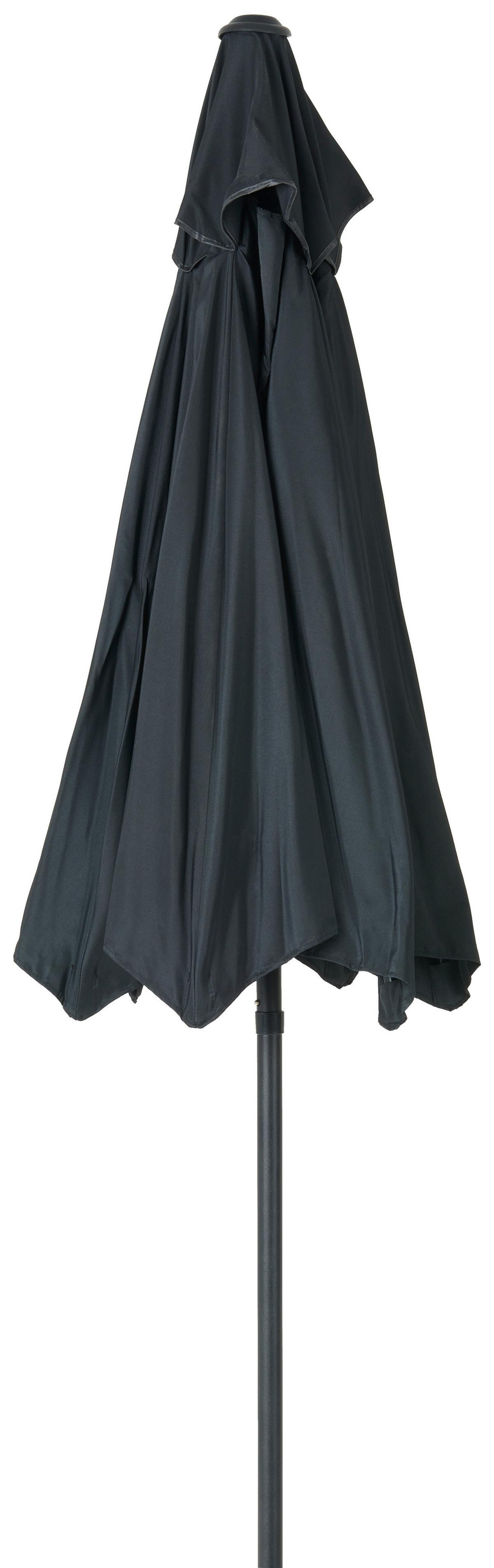 Vrtna Garnitura Laura, 7-Delni Set, S Senčnikom - črna, Moderno, kovina/steklo (140/90/70cm)