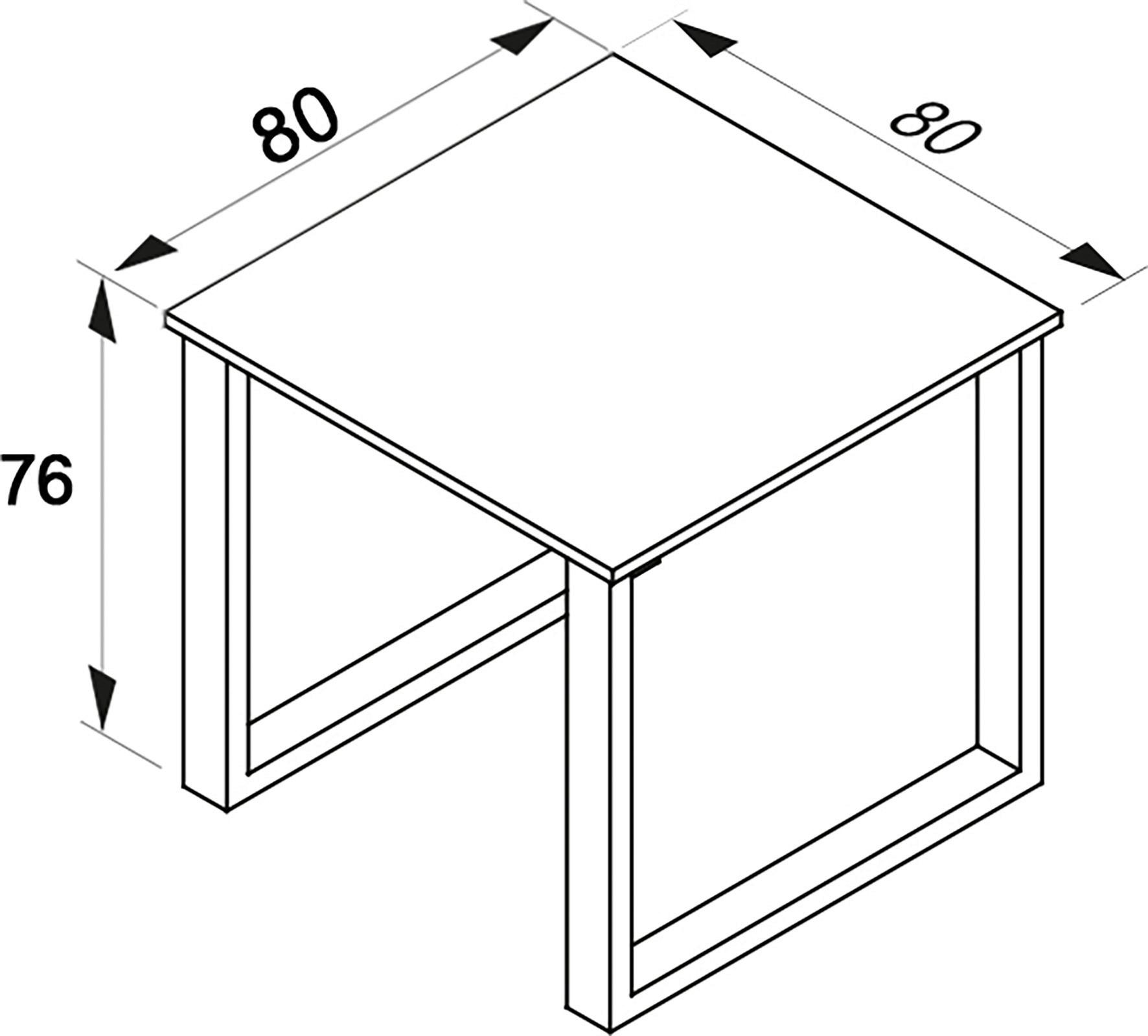 Pisalna Miza Lona, Bela, Črna - črna/bela, Moderno, kovina/leseni material (80/80/76cm) - MID.YOU