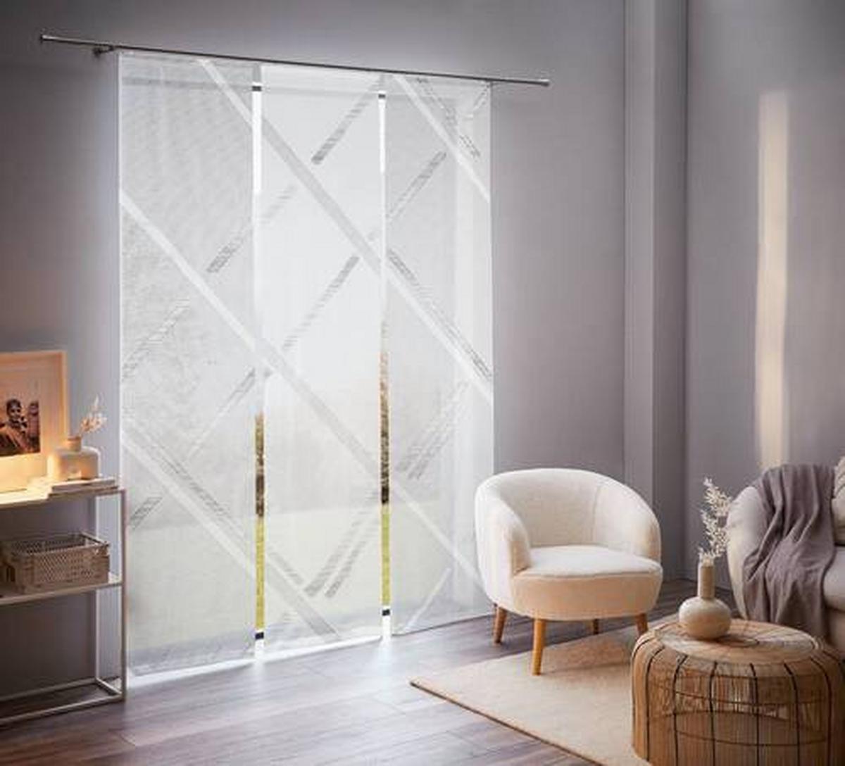 ZASŁONA PANELOWA MALMÖ - antracytowy, Design, tkanina (60/245cm) - Novel