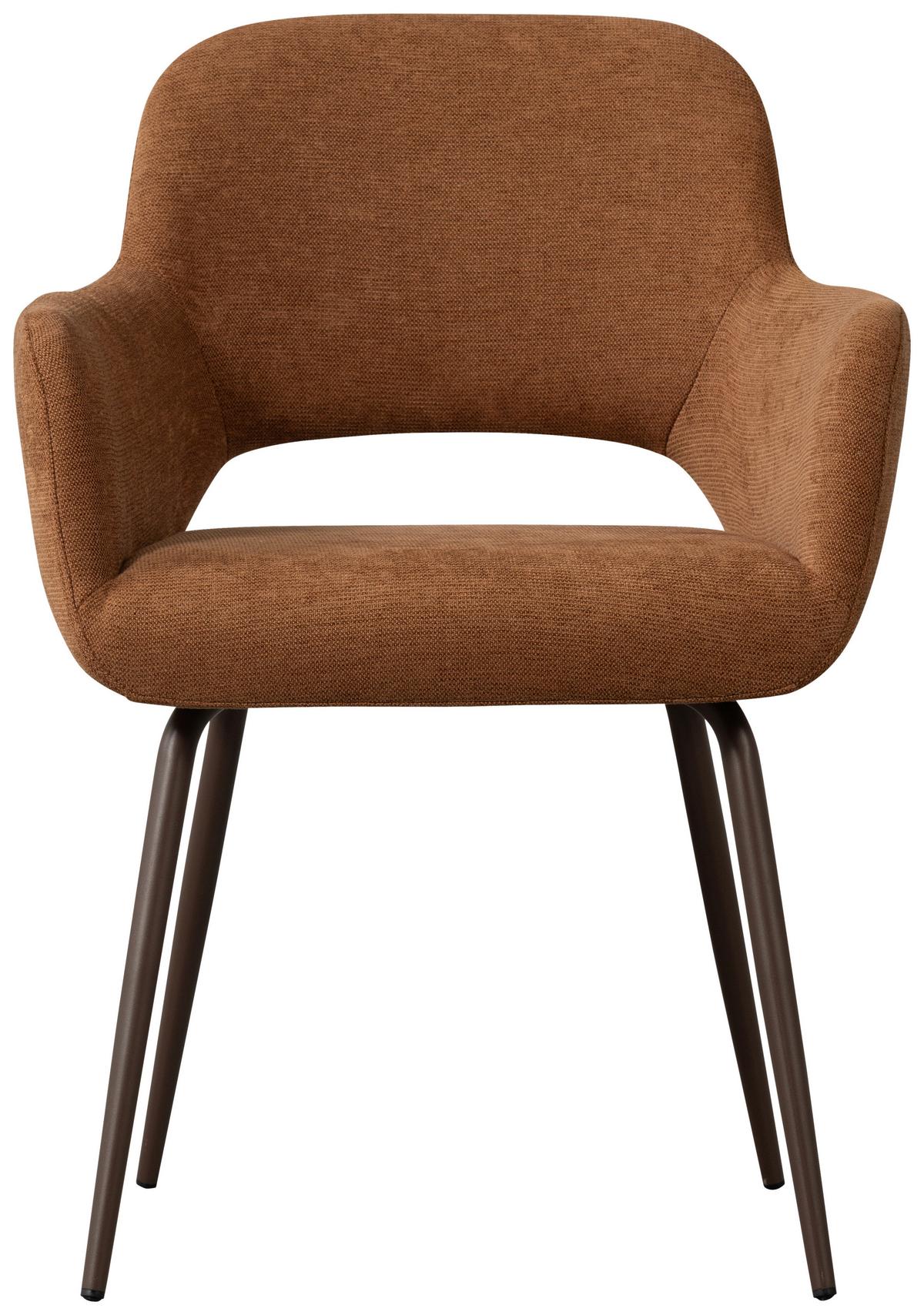 Armlehnstuhl-Set Braun B: 58cm - Dunkelbraun/Braun, MODERN, Textil/Metall (58/80/58cm) - Livetastic