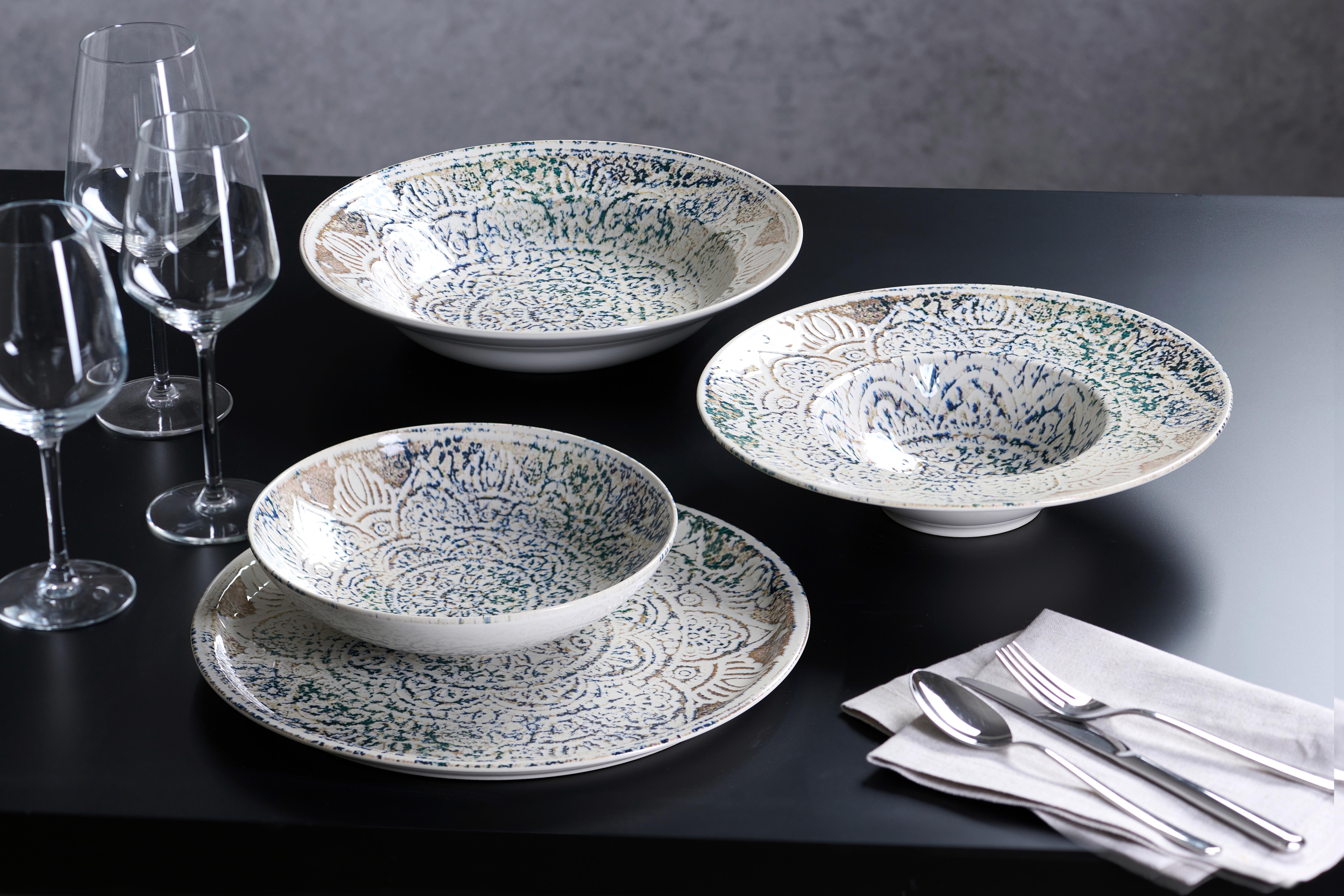 TALERZ DO MAKARONU 424737 - niebieski/kremowy, Lifestyle, ceramika (29cm) - Ritzenhoff Breker