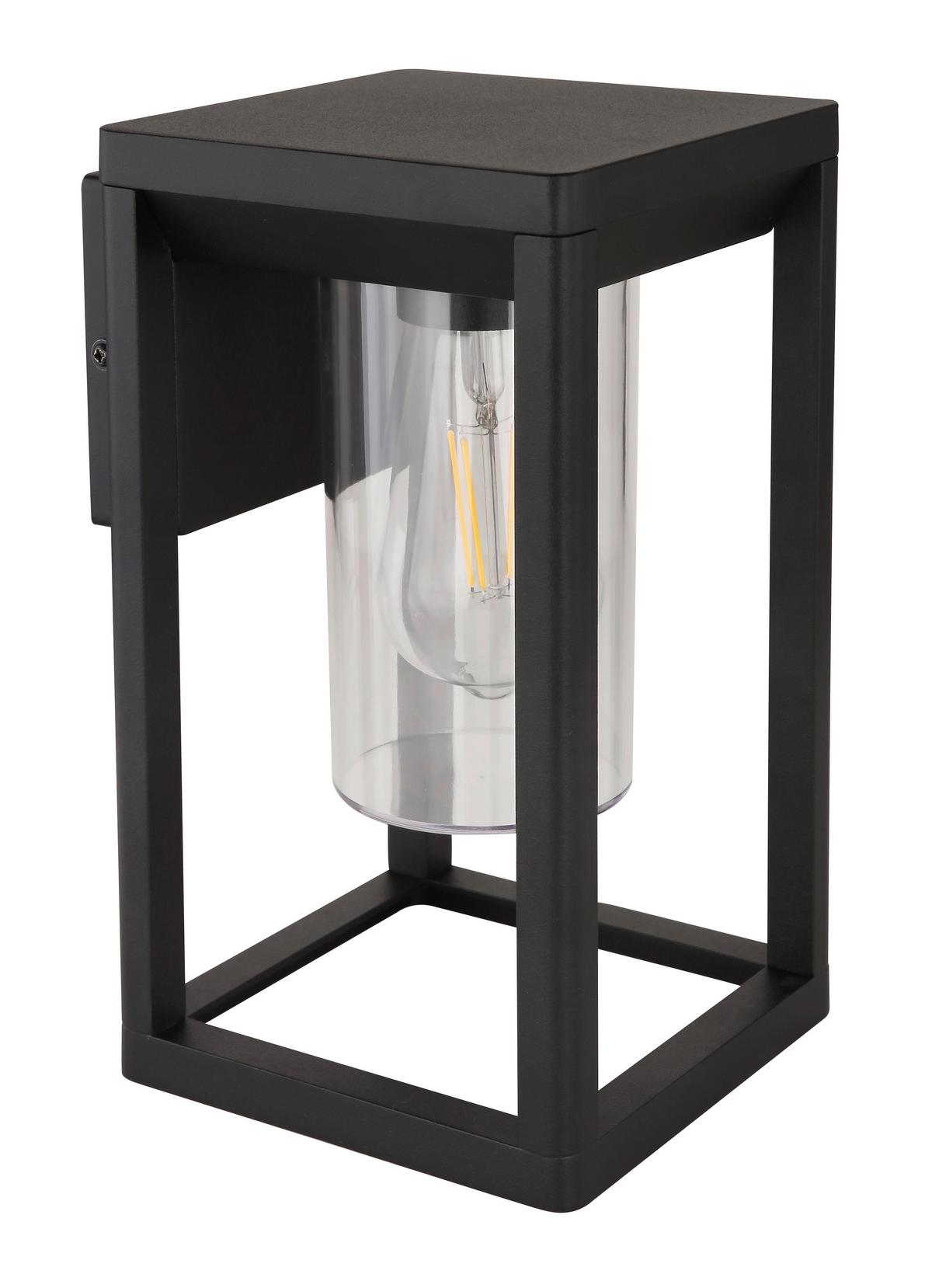 AUSSENWANDLEUCHTE CANDELA H: 27 CM SCHWARZ - Klar/Schwarz, Basics, Kunststoff/Metall (15/27cm) - Globo