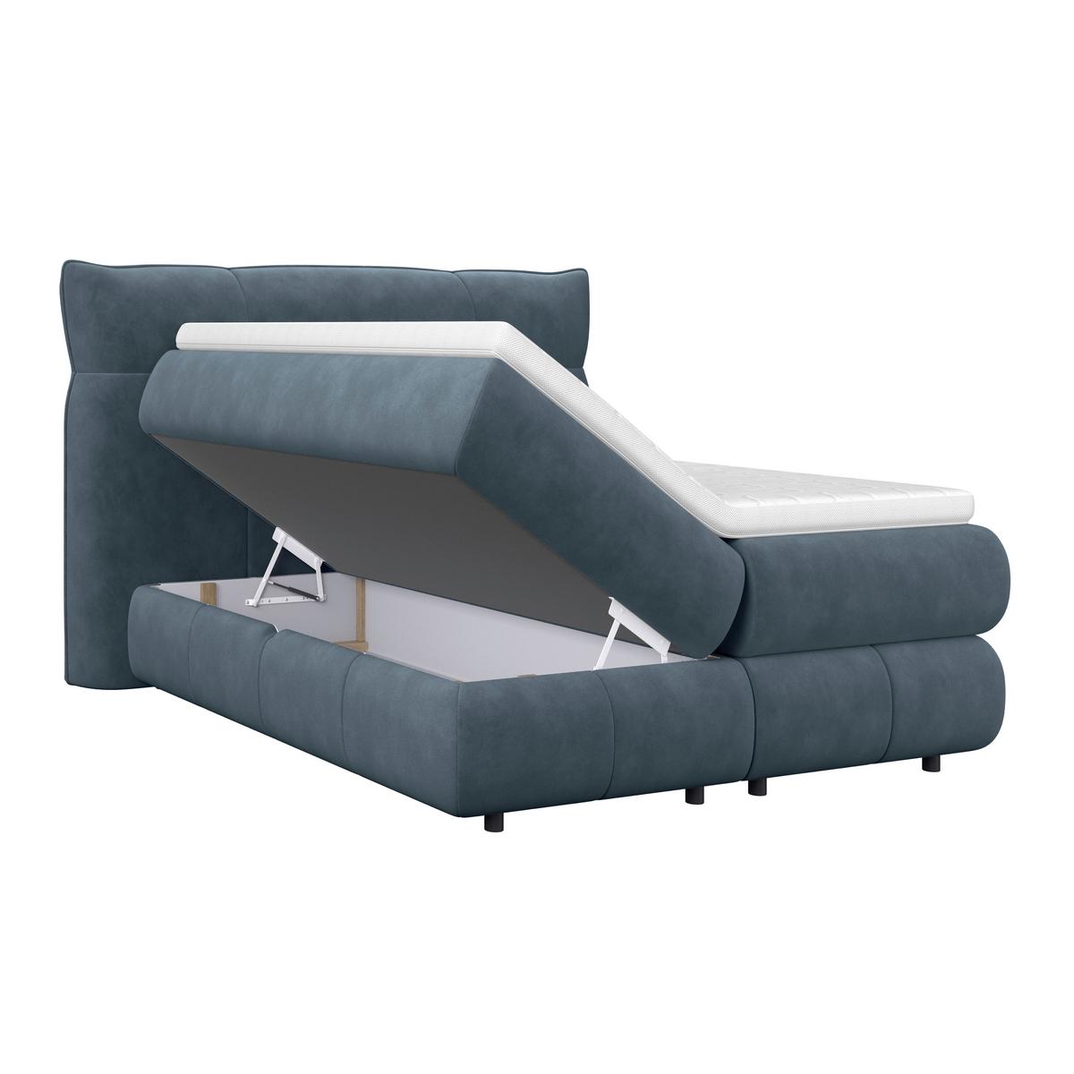 Boxspring Krevet Carmelo - zelena/crna, Trend, tekstil/plastika (140/200cm) - Premium Living