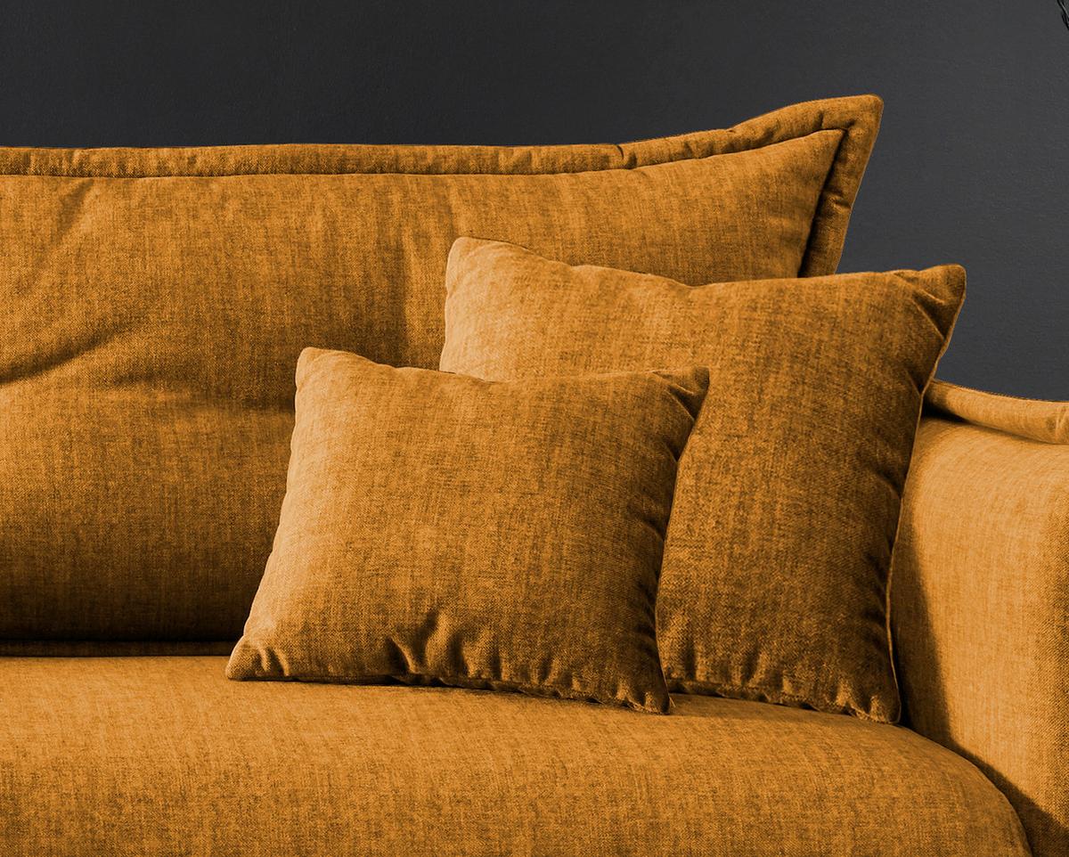 Wohnlandschaft Lava Gelb Velours - Gelb/Multicolor, MODERN, Textil/Metall (180/255cm) - Livetastic