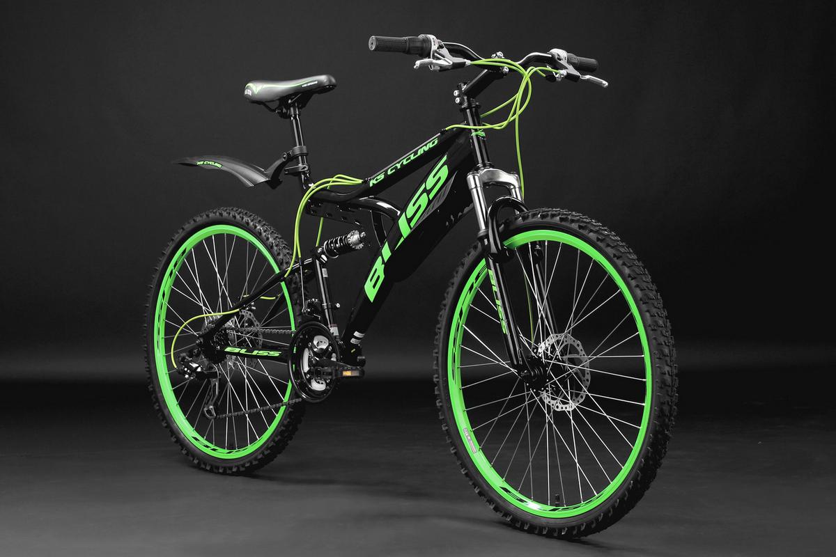 Mountainbike Fully 26" Bliss Grün RH 47cm - Schwarz/Grün, Basics, Metall - Atrigo