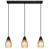 Viseča Svetilka 15705-3h Reid - črna, Design, kovina/umetna masa (55/10/120cm) - Globo