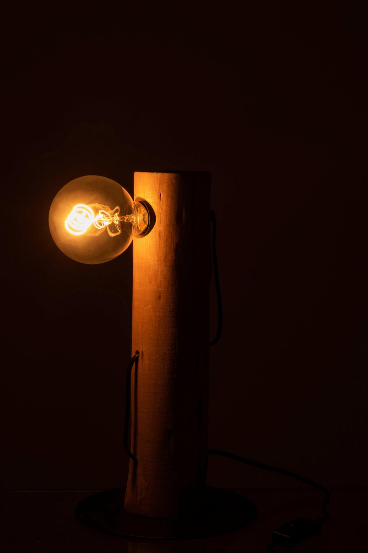 LAMPA STOŁOWA 15564 - kolor naturalny, Basics, materiał drewnopochodny (20,5/20,5/38,5cm)