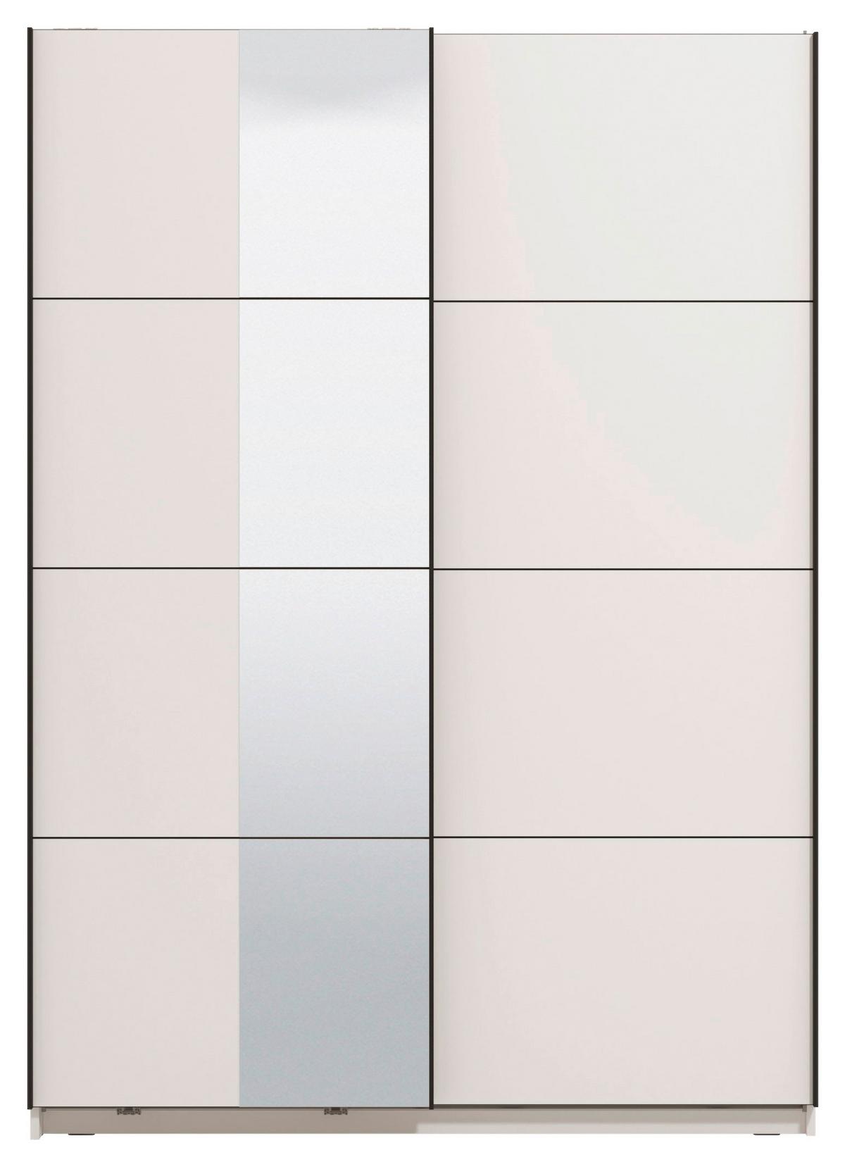 Schwebetürenschrank Gard 150 in Weiß - Schwarz/Weiß, KONVENTIONELL, Holzwerkstoff/Metall (146/217/61cm) - Mömax