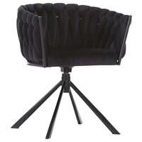 KRZESŁO Z PODŁOKIETNIKAMI WEAVY - czarny, Modern, metal/tkanina (60/78/55cm) - Livetastic