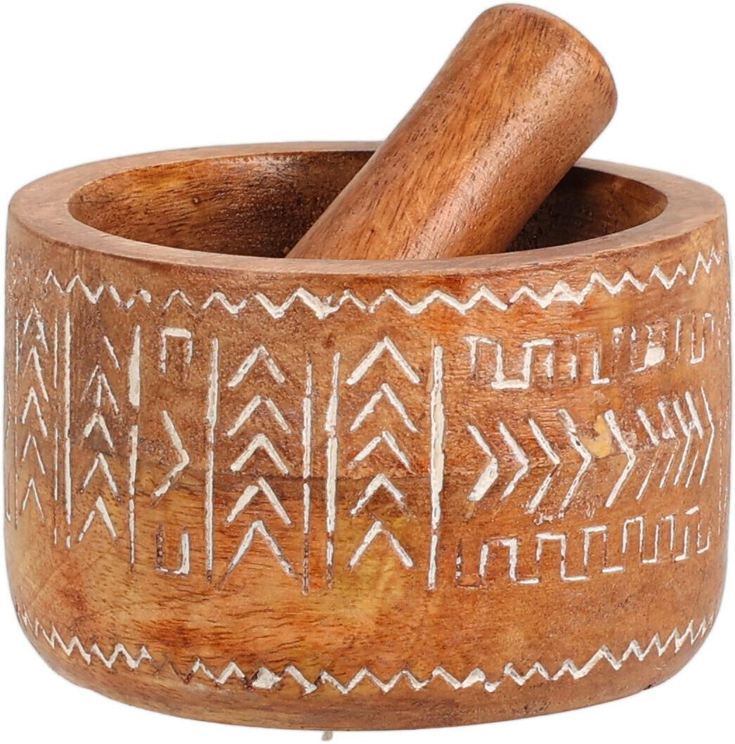 Mozsárszett Tara - natúr színű, Basics, fa (10/6.5cm) - Modern Living