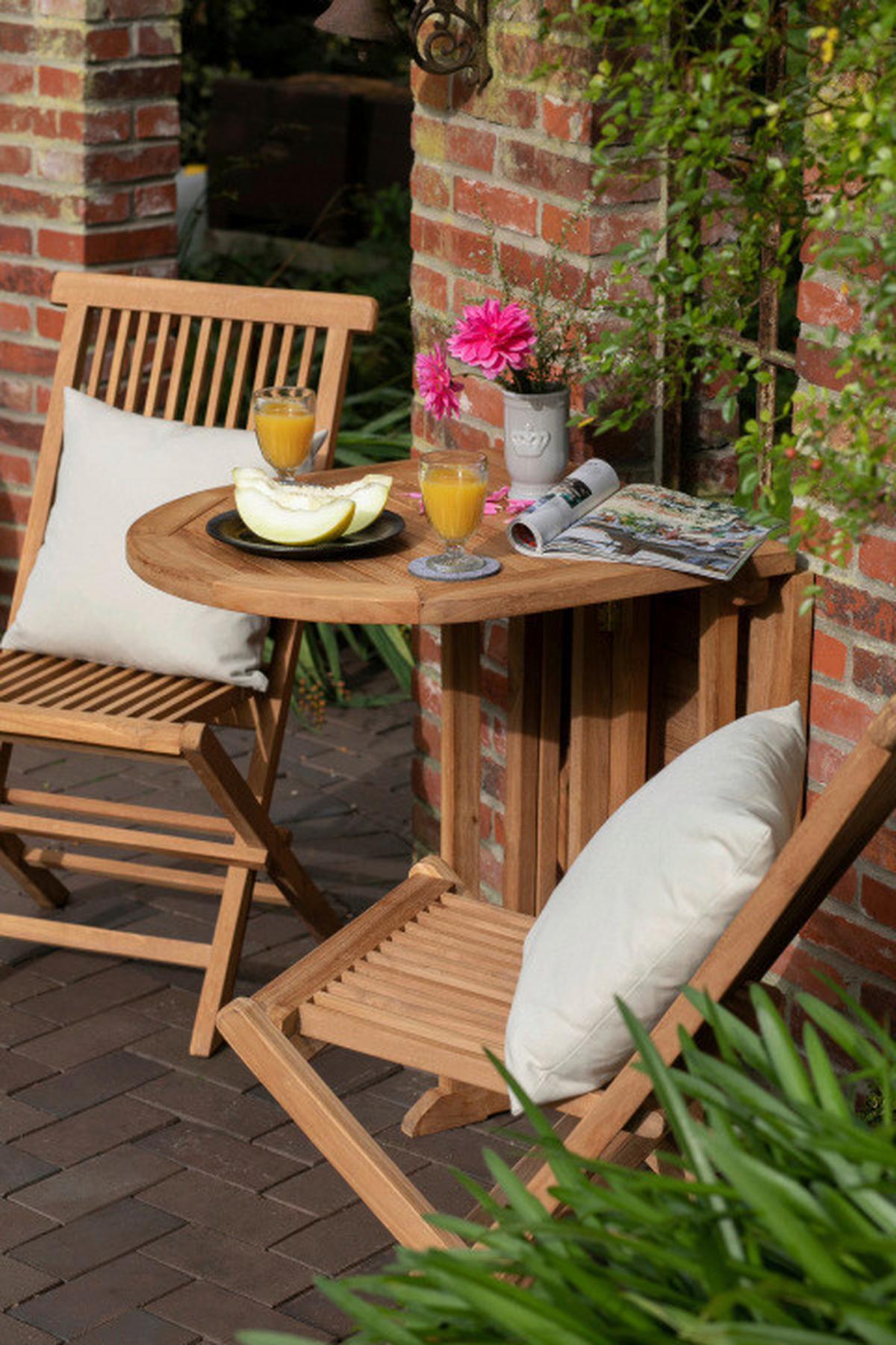 Balkontisch Woodie Teak - Basics, Holz (120/60/75cm) - Gardenson