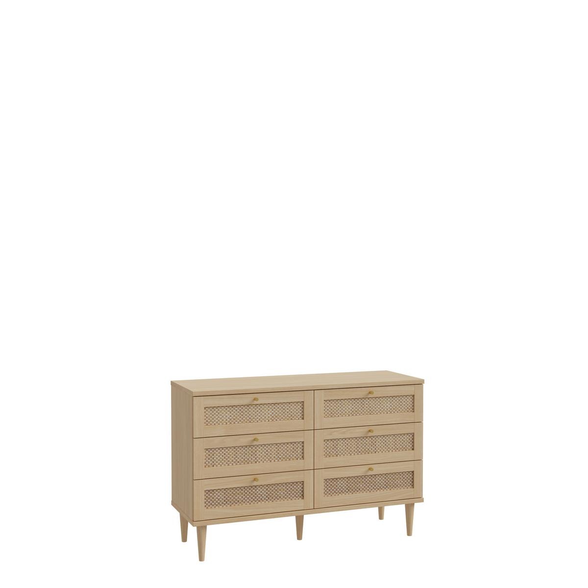 Comodă CALASETTA - bej/culoare lemn stejar, Romantik / Landhaus, material pe bază de lemn (120,1/80,1/41,4cm) - Premium Living