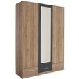 Drehtürenschrank Eiche/Grau Metallic - Eichefarben/Grau, MODERN, Holz/Holzwerkstoff (136/197/54cm) - Modern Living