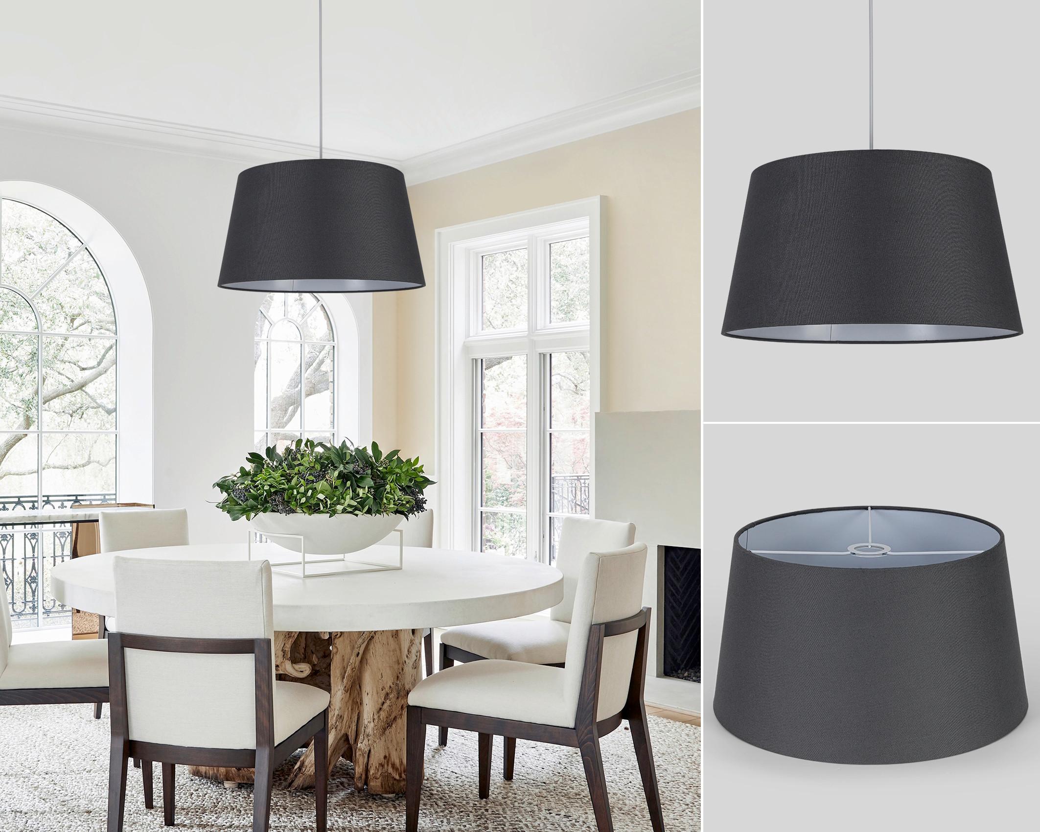 LAMPSKÄRM EMIL - vit/grå, Modern, metall/textil (45/45/24cm) - Mömax