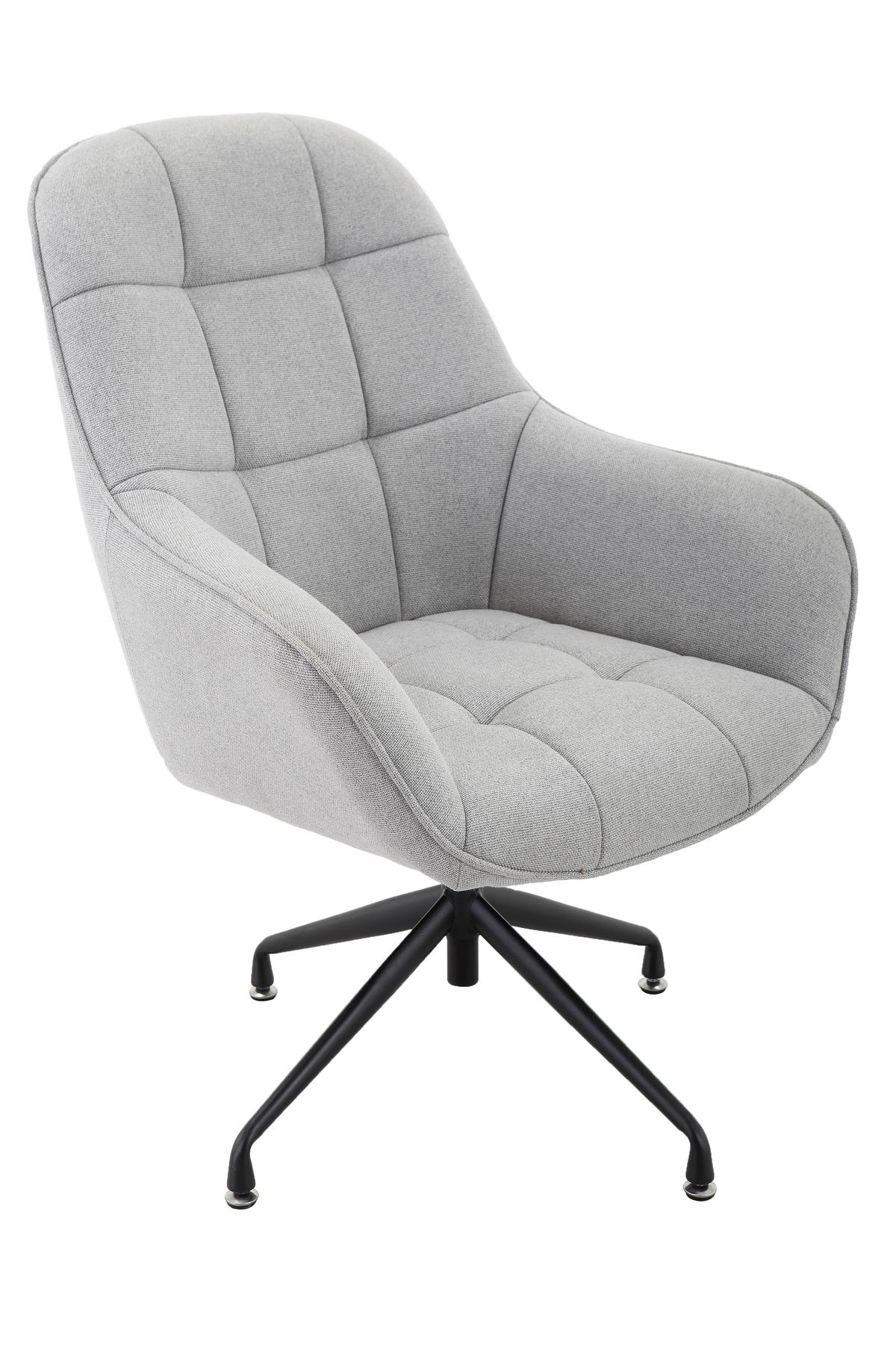 Fotel Elias - fekete/szürke, Modern, textil/fém (73/100/75cm) - Mömax