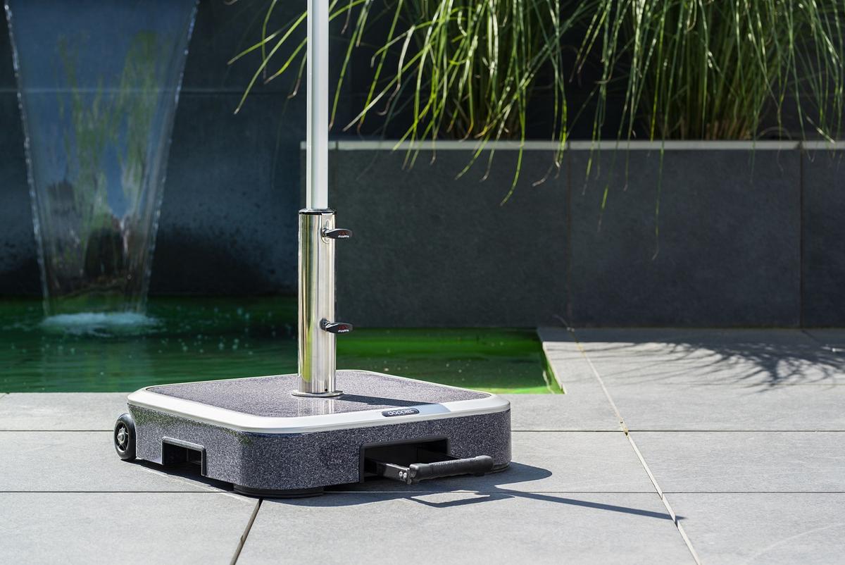 Sonnenschirmständer Expert Trolley Sockel 50kg Grau - Grau, KONVENTIONELL, Stein/Metall (56/46/56cm) - KNIRPS