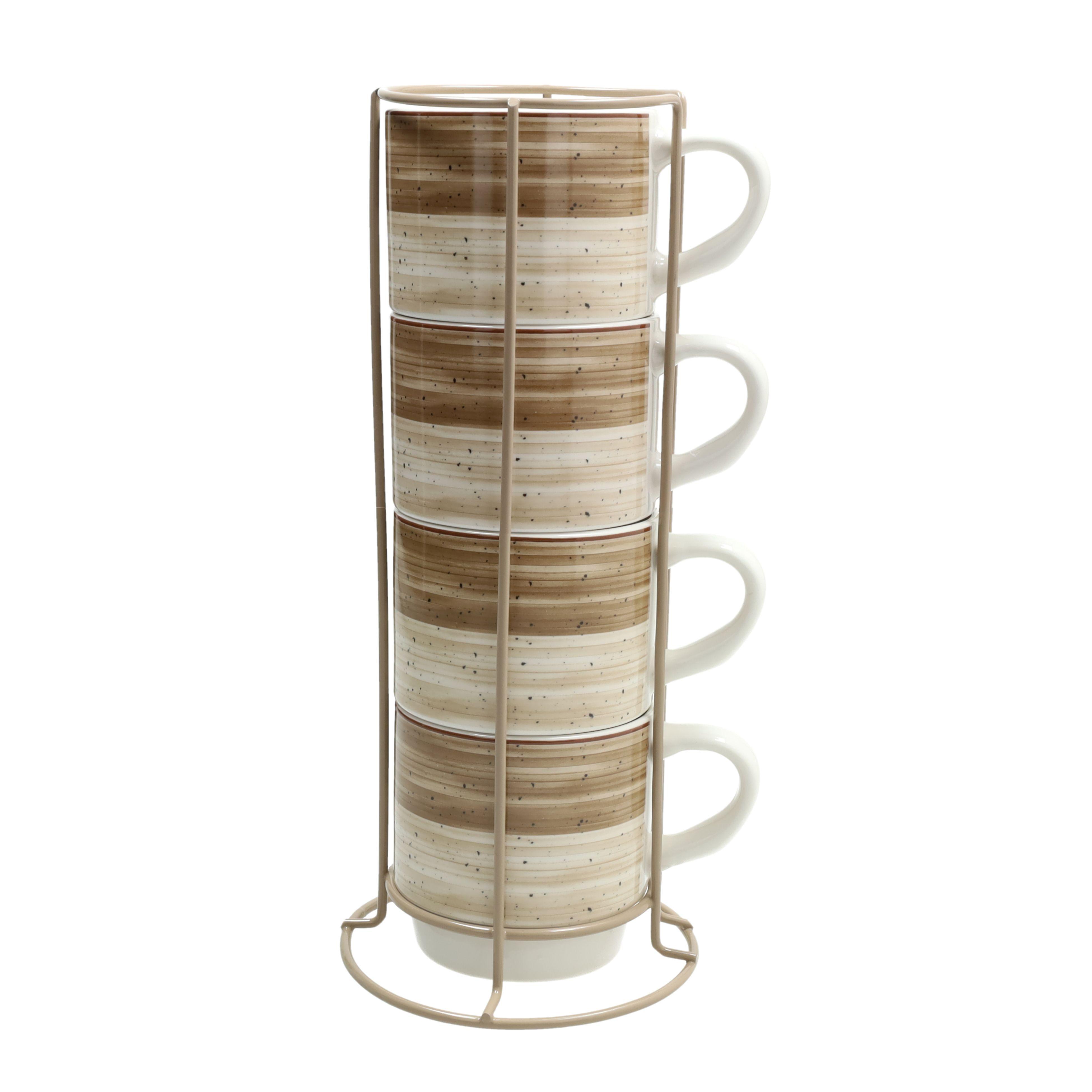 Set Velikih Šalica 4/1 Urban Moka - svijetlo smeđa/bež, Basics, keramika (30/12,5/12cm) - Tognana