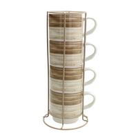 Set Velikih Šalica 4/1 Urban Moka - svijetlo smeđa/bež, Basics, keramika (30/12,5/12cm) - Tognana