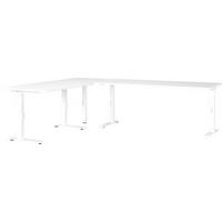 Eckschreibtisch Ribera in Weiss - Weiss, Modern, Holzwerkstoff/Metall (240/68-91/220cm) - Premium Living