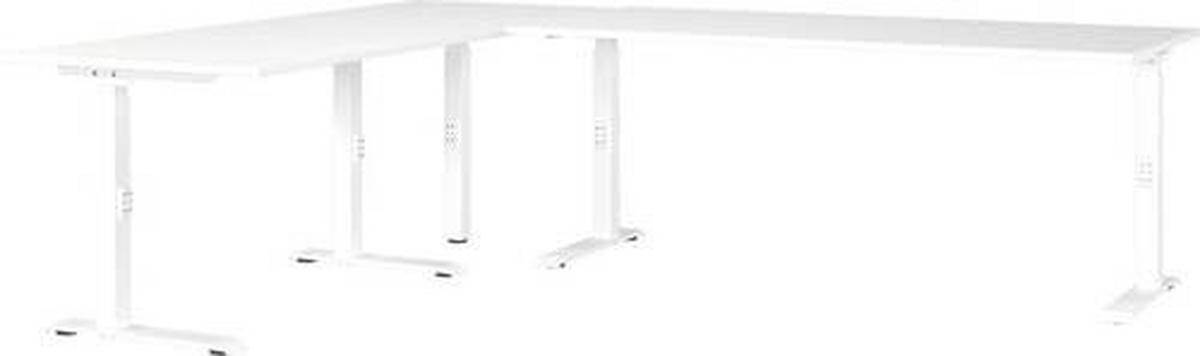 Eckschreibtisch Ribera in Weiss - Weiss, Modern, Holzwerkstoff/Metall (240/68-91/220cm) - Premium Living