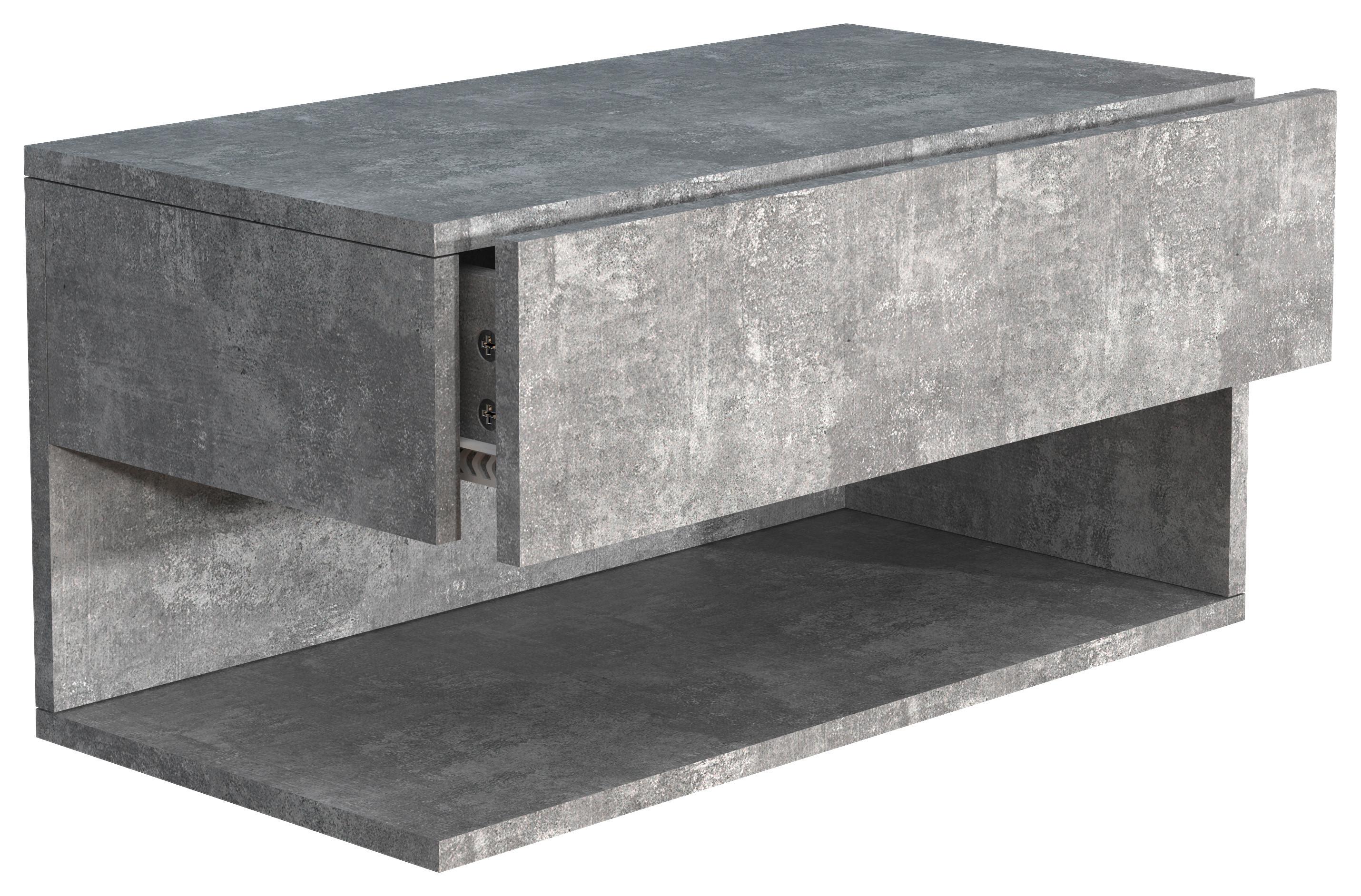 Nočna Omarica Usal Xl 60, Beton - siva, Moderno, leseni material (60/30/32cm) - MID.YOU