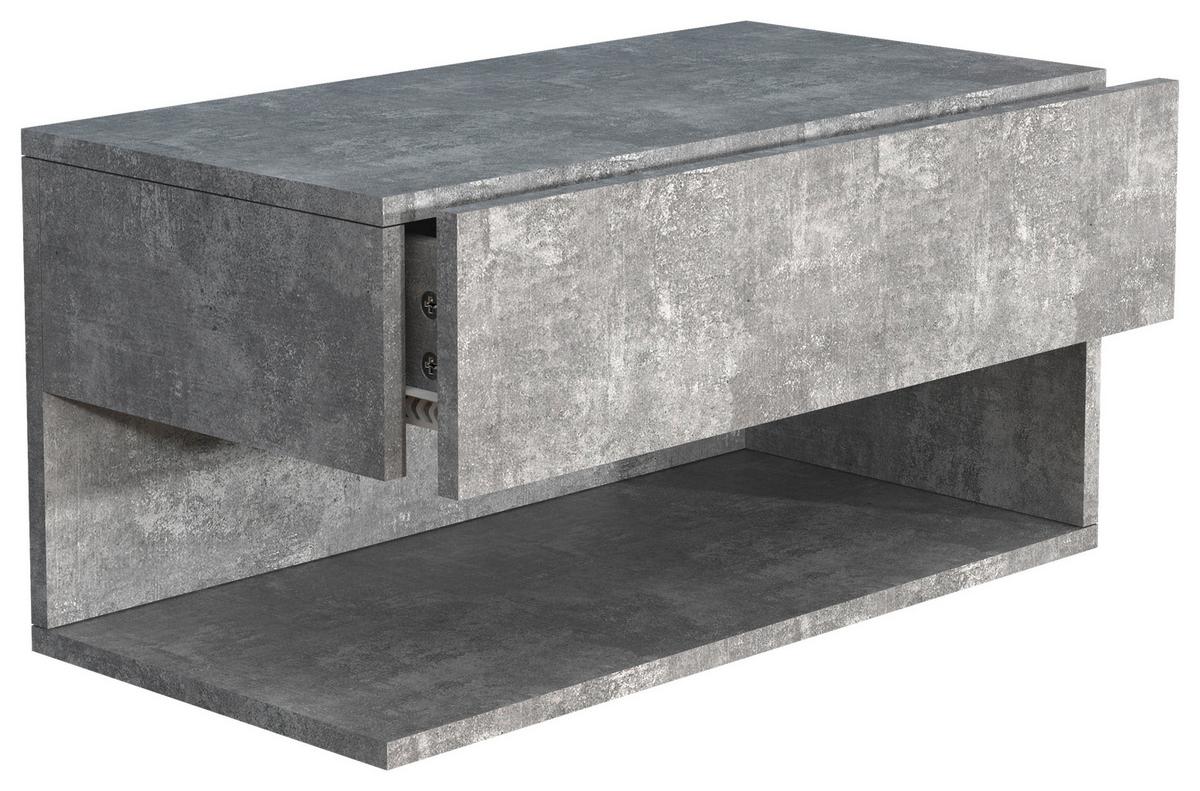 Nočna Omarica Usal Xl 60, Beton - siva, Moderno, leseni material (60/30/32cm) - MID.YOU