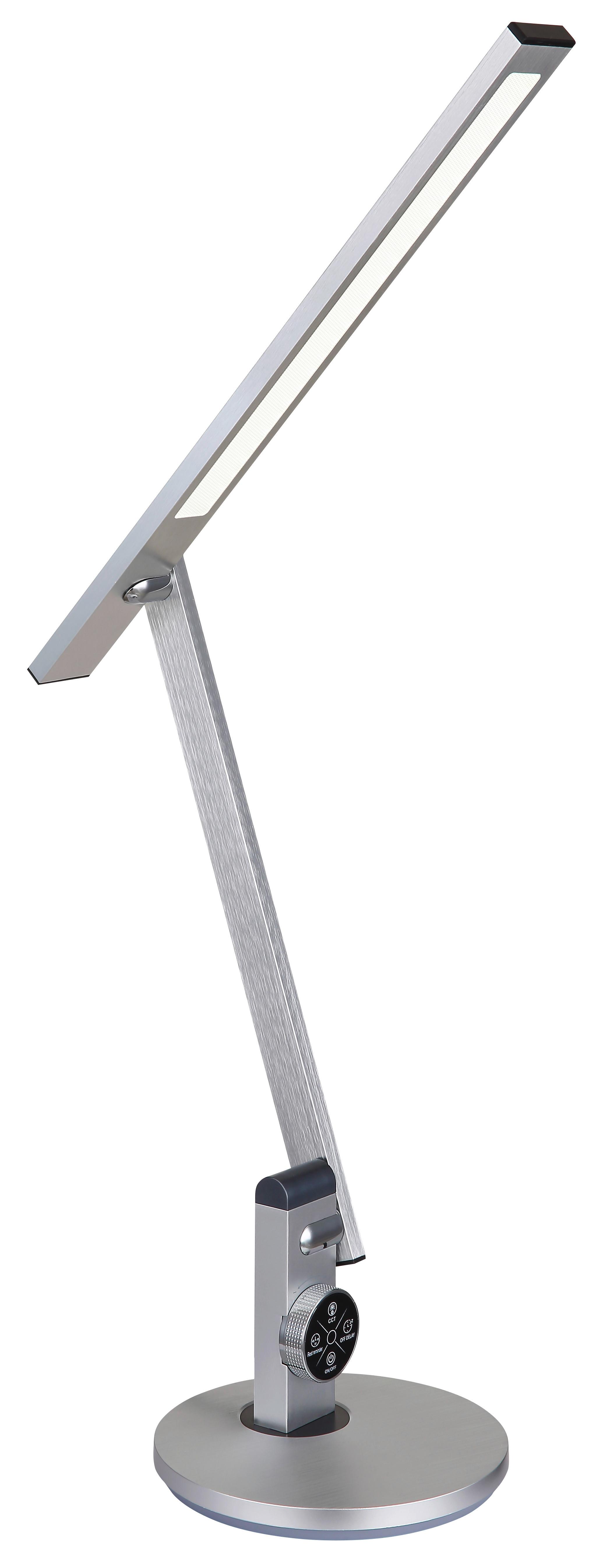 LED-SCHREIBTISCHLEUCHTE 58442 - Silberfarben/Opal, Design, Kunststoff/Metall (63,5/19/49,9cm) - Globo