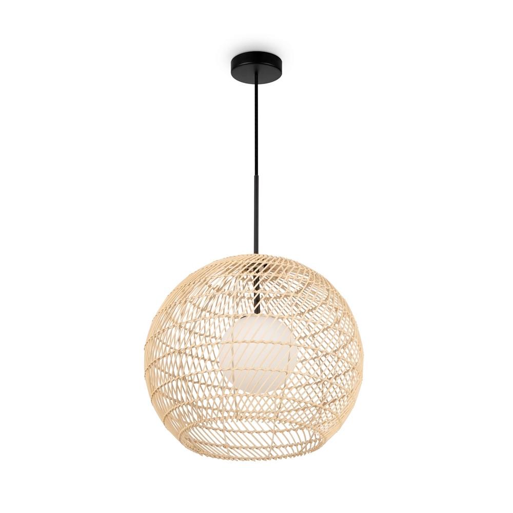 PENDELLEUCHTE CANE - Beige/Schwarz, Modern, Holz/Metall (40/68cm) - MAYTONI