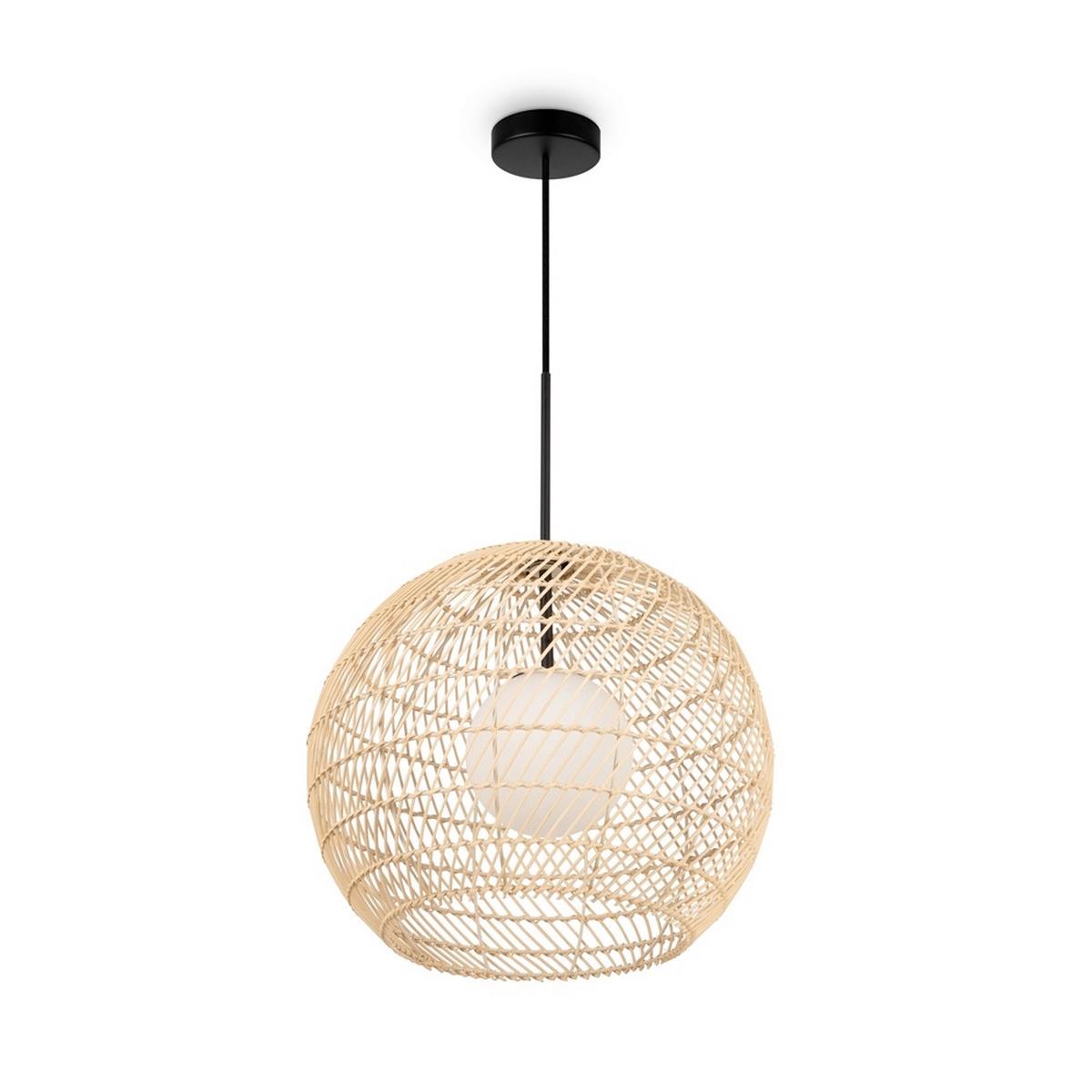 PENDELLEUCHTE CANE - Beige/Schwarz, Modern, Holz/Metall (40/68cm) - MAYTONI