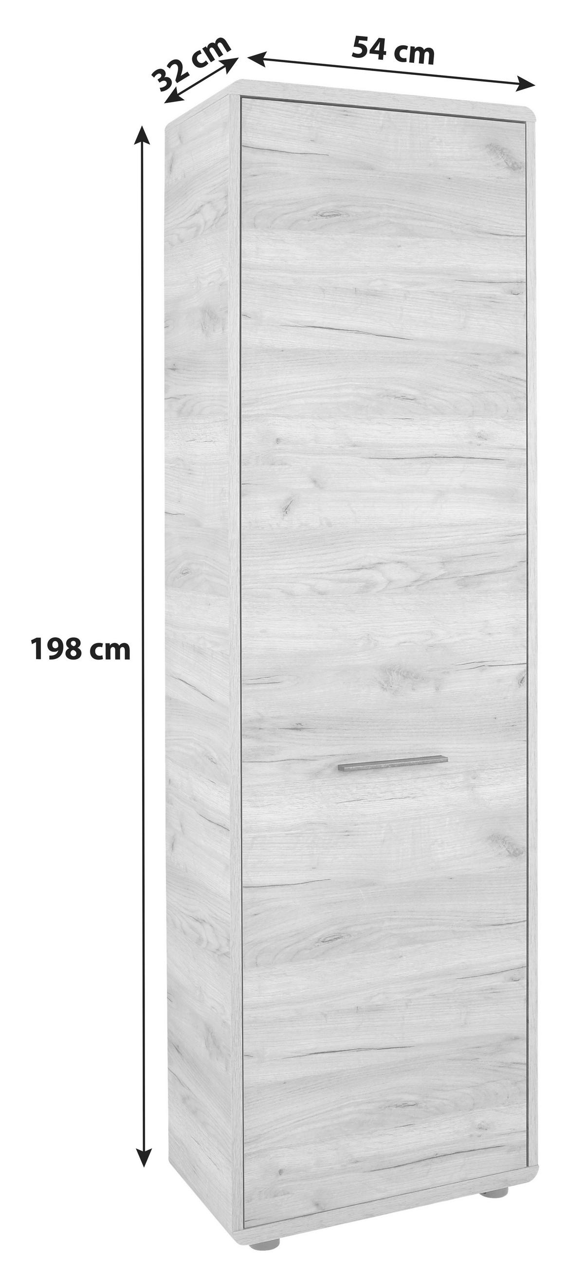 Dulap pentru hol FONTANA - culoare lemn stejar, Modern, material pe bază de lemn (54/198/32cm) - Modern Living