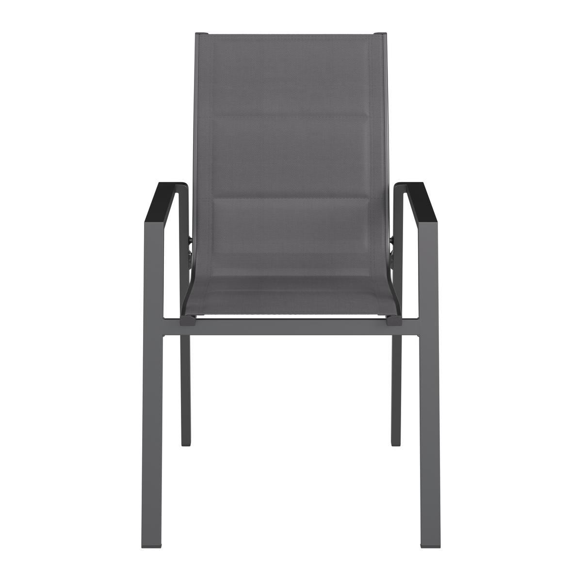 KRZESŁO OGRODOWE ANZIO 1 - antracytowy, Basics, metal/tkanina (56/91/66cm) - Mömax