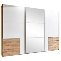Schwebetürenschrank Level 36A ca. 300x216 cm Eiche m.Spiegel - Chromfarben/Eichefarben, MODERN, Glas/Holzwerkstoff (300/216/65cm) - MID.YOU