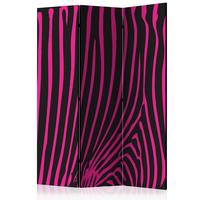 Paravan Zebra Pattern Pink, 3-Delni, Dvostranski - pink/črna, Basics, tekstil/les (135/172/3cm) - artgeist