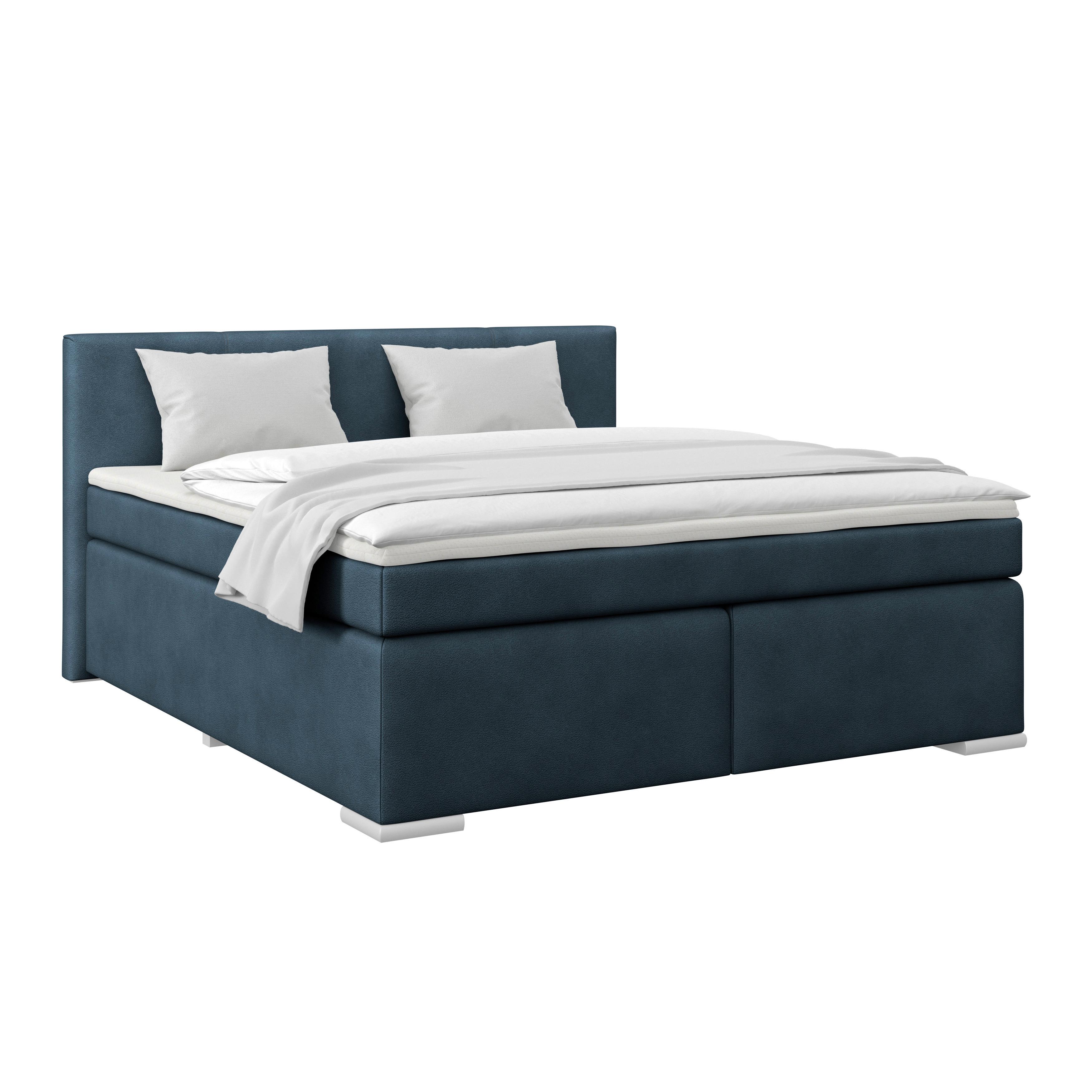 PAT BOXSPRING MIRA 1 - albastru închis, Basics, plastic/lemn (160/200cm)